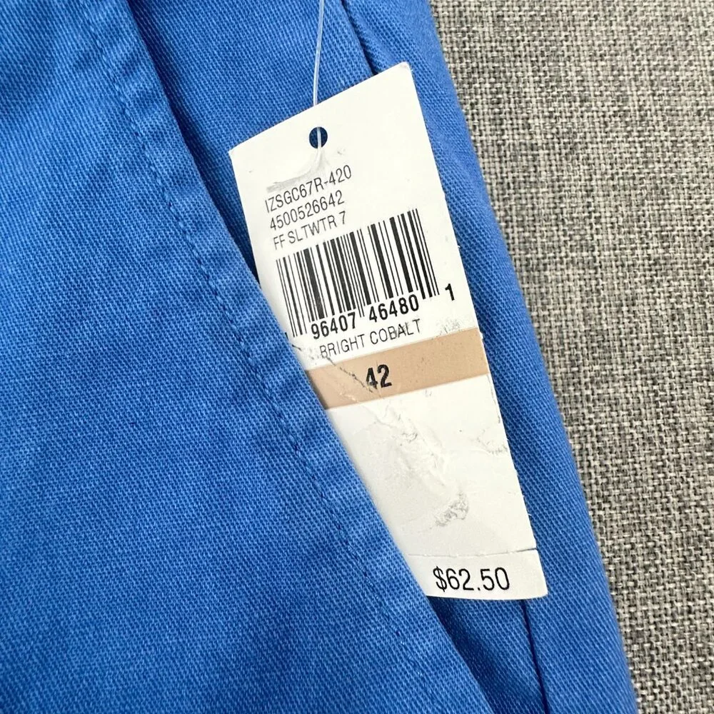 NEW! Mens‎ IZOD Saltwater Shorts Blue 42 Waist 7 inseam Stretch MSRP: $62.50